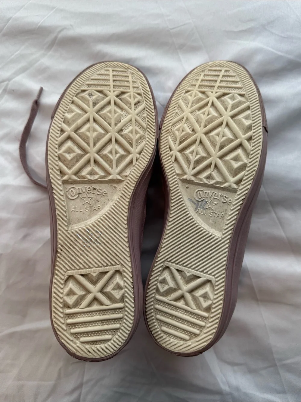 Converse Pink Suede Low-Top Sneakers with Gold Eyelets - Picture 8 of 8